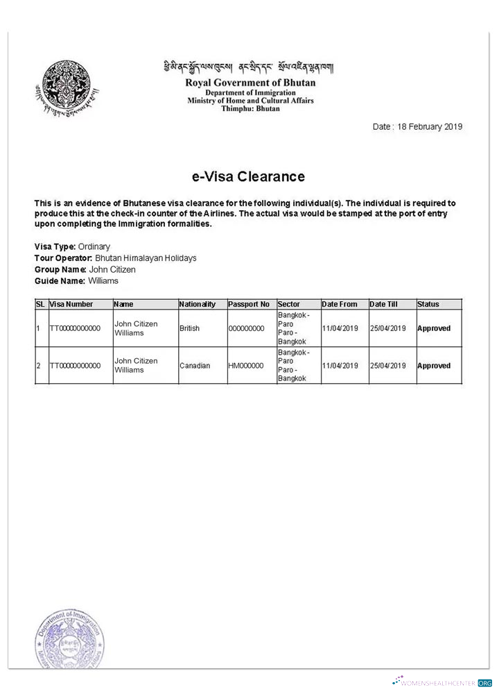 Download BHUTAN e visa Photoshop template